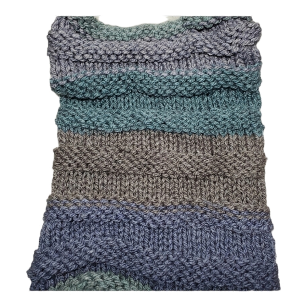 Handmade knitted infinity scarf
